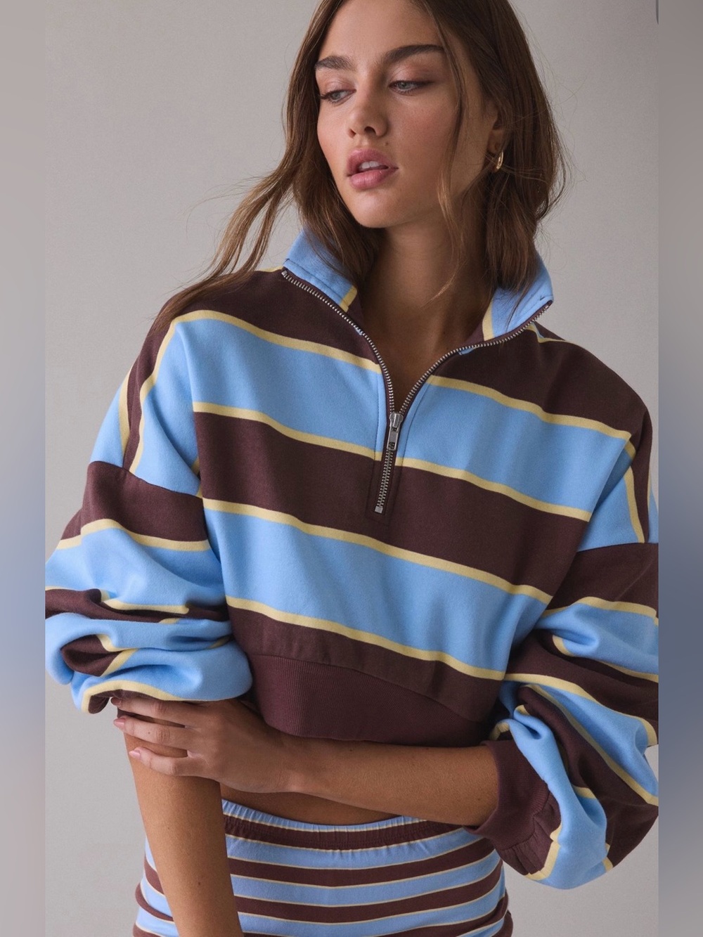 BNIB- “Out from Under Take it Easy” Urban Outfitters Cropped, Striped Pullover